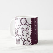 Kokette koraalrode strik koffiemok (Voorkant links)