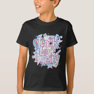 Kokette Leer Liefde Inspireren Meisjesachtig Terug T-shirt