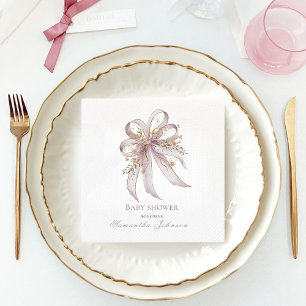Kokette paarse strik baby shower servet
