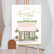 Kokette Parijse cafe Franse Roze Welkomstbord