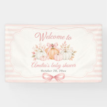 Kokette Pompoen Roze Strik Baby Shower