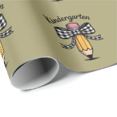 Kokette potlood boog kleuterleidster school cadeaupapier (Rol Hoek)