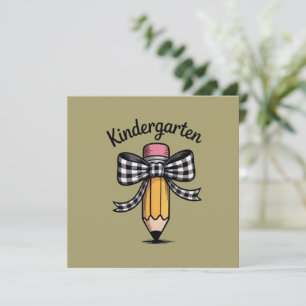 Kokette potlood boog kleuterleidster school kaart