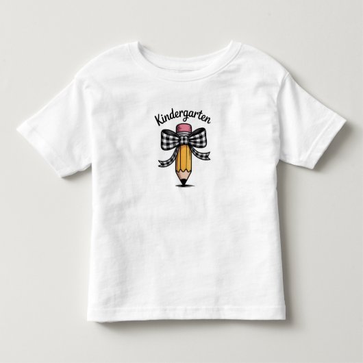 Kokette potlood boog kleuterleidster school kinder shirts (Voorkant)