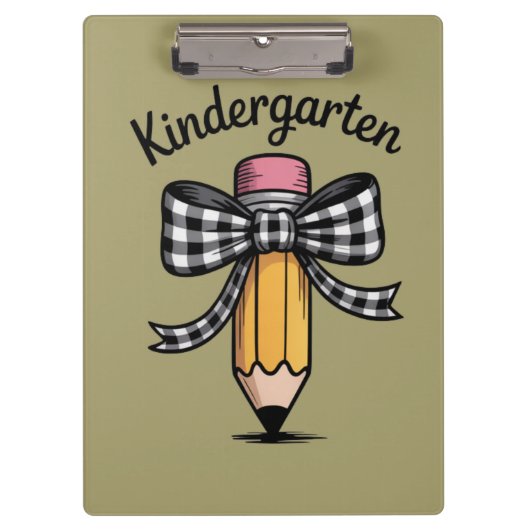 Kokette potlood boog kleuterleidster school klembord (Voorkant)