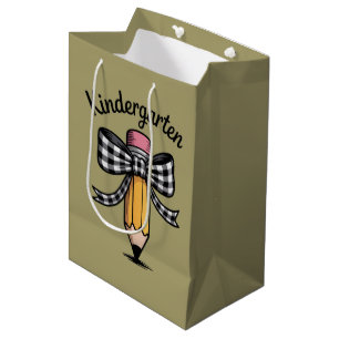 Kokette potlood boog kleuterleidster school medium cadeauzakje