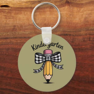 Kokette potlood boog kleuterleidster school sleutelhanger