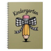 Kokette potlood boog kleuterleraar school notitieboek (Voorkant)