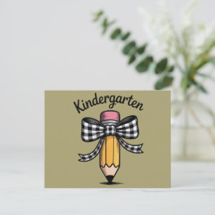 Kokette potloodboog kleuterleidster school kaart