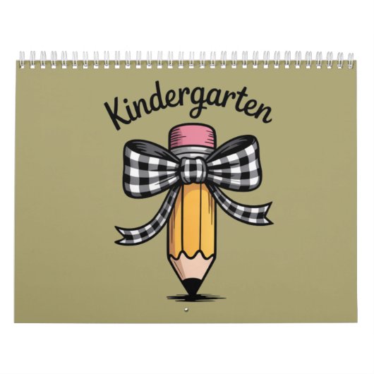 Kokette potloodboog kleuterleidster school kalender (Hoes)