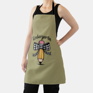 Kokette potloodboog kleuterleidster school schort