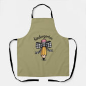 Kokette potloodboog kleuterleidster school schort (Voorkant)