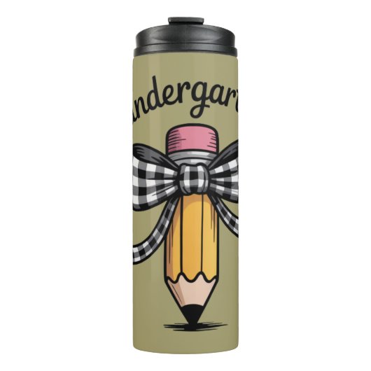 Kokette potloodboog kleuterleidster school thermosbeker (Voorkant)