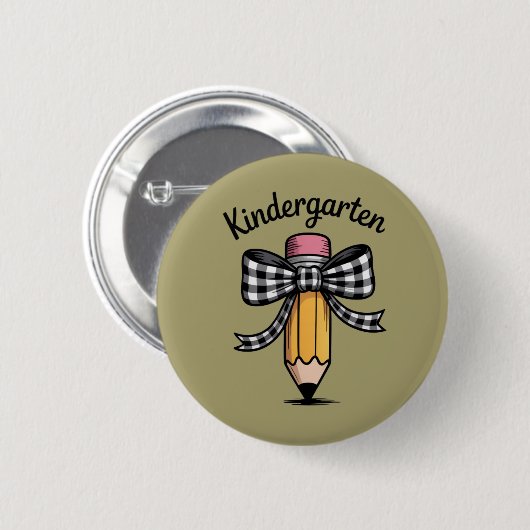 Kokette potloodboog kleuterleraar school ronde button 5,7 cm (Voorkant /achterkant)
