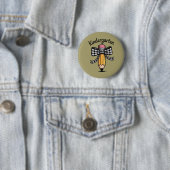 Kokette potloodboog kleuterleraar school ronde button 5,7 cm (In situ)
