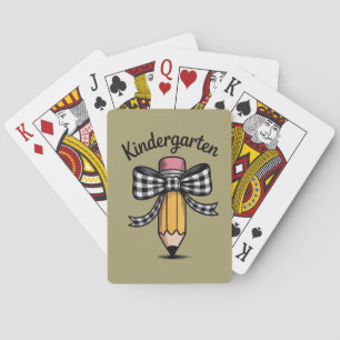 Kokette potloodboog kleuterlerares school pokerkaarten