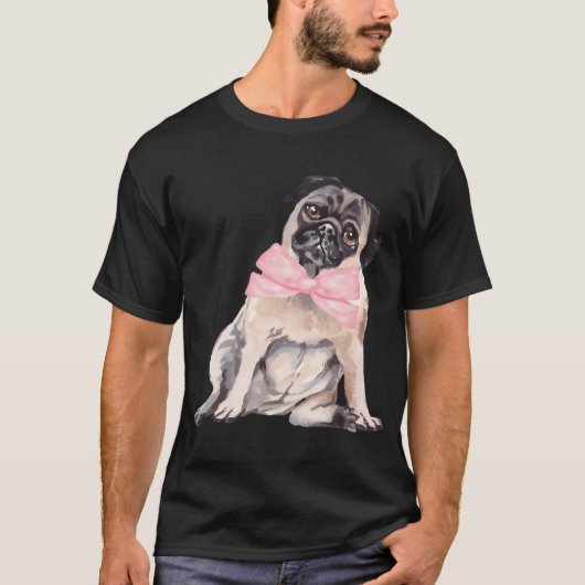 Kokette Pug T-shirt (Voorkant)