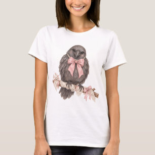 Kokette raaf met parels t-shirt