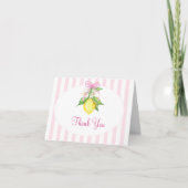Kokette Roze Citroenen Baby Shower Bedankkaart (Voorkant)