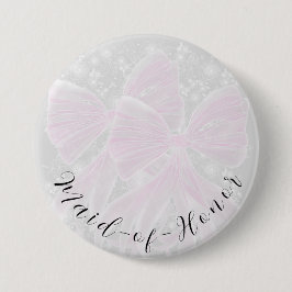 Kokette roze doorzichtige strikken-Bruidsmeisje Ronde Button 7,6 Cm