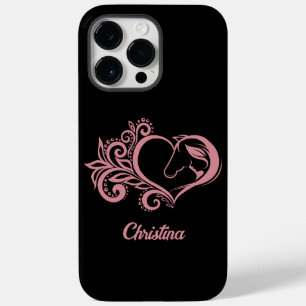 Kokette Roze Hart Paard Meisje Vrouwelijk Elegant Case-Mate iPhone 14 Pro Max Hoesje