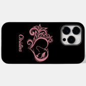 Kokette Roze Hart Paard Meisje Vrouwelijk Elegant Case-Mate iPhone Case (Achterkant (horizontaal))