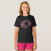 Kokette Roze Hart Paard Meisje Vrouwelijk Elegant T-shirt (Voorkant volledig)