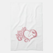 Kokette Roze Hart Paard Meisje Vrouwelijk Elegant Theedoek (Verticaal)