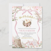 kokette roze lente vogel babyshower kaart (Voorkant)