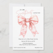 Kokette Roze Strik Baby Shower Kaart (Voorkant)