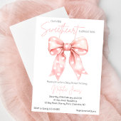 Kokette Roze Strik Baby Shower Kaart