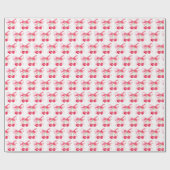 Kokette Roze Strik Kers Meisjesachtig Schattig Cadeaupapier (Vlak)