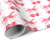 Kokette Roze Strik Kers Meisjesachtig Schattig Cadeaupapier (Rol Hoek)