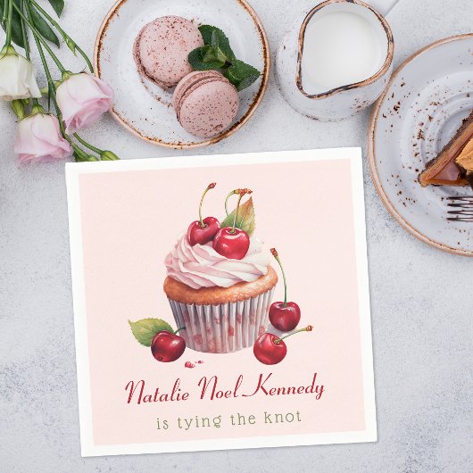 Kokette Roze Strik Kersencake Fantasie Meisje Esth Servet