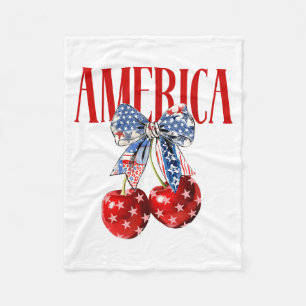 Kokette strik Amerika Kersen VS Vlag 4 juli Pa Fleece Deken