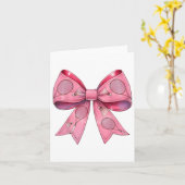 Kokette strik badminton shuttle racket roze lint  kaart (Gele Bloem)