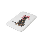 Kokette strik Dobermann hond moeder meisje roze Badmat (Gekanteld)