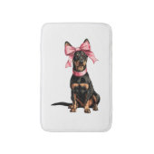 Kokette strik Dobermann hond moeder meisje roze Badmat (Voorkant Verticaal)