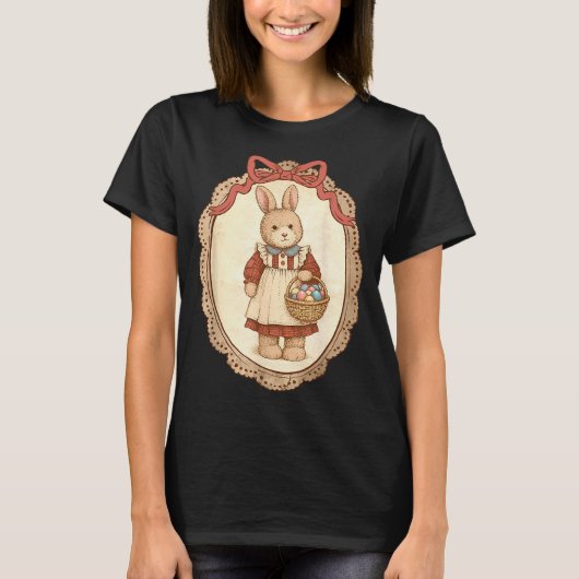 Kokette strik grappige Bunny eieren Konijn Happy P T-shirt (Voorkant)