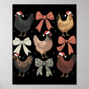 Kokette strik grappige kip Kerst boerderij dier C Poster