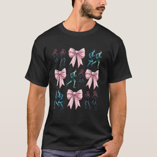Kokette strik hardloop hardloper marathon roze Moe T-shirt (Voorkant)