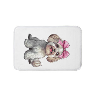 Kokette strik Havanese hond moeder meisje roze Badmat