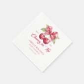 Kokette strik kers baby shower servetten  (Hoek)