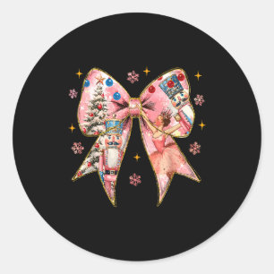 Kokette Strik Kerst Notenkraker Ballerina Festief Ronde Sticker