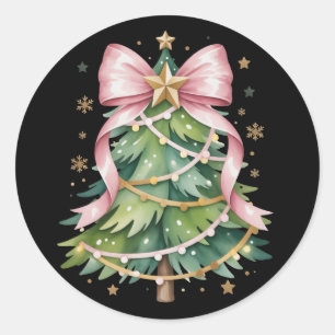 Kokette Strik Kerstboom Vakantie Meisjesachtig Sch Ronde Sticker