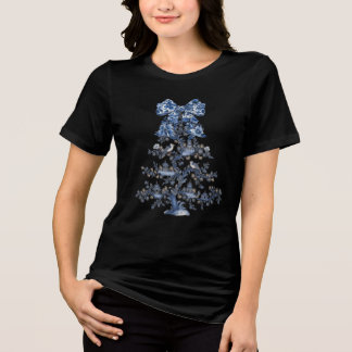 Kokette strik Kerstboom Vrouwen Chinoiserie Tri-Blend Shirt