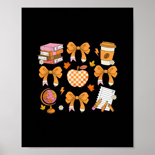 Kokette Strik Lerares Thanksgiving Herfst Herfst M Poster (Voorkant)