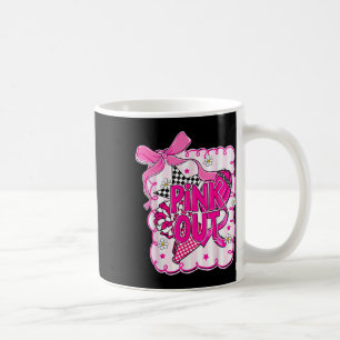 Kokette strik lint roze voetbalteam borstkanker koffiemok