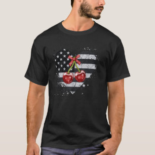 Kokette strik rode kersen VS patriottisch hart ret T-shirt