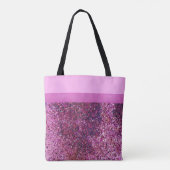 Kokette Strik & Roze Paarse Glitter Naam Schrift Tote Bag (Achterkant)